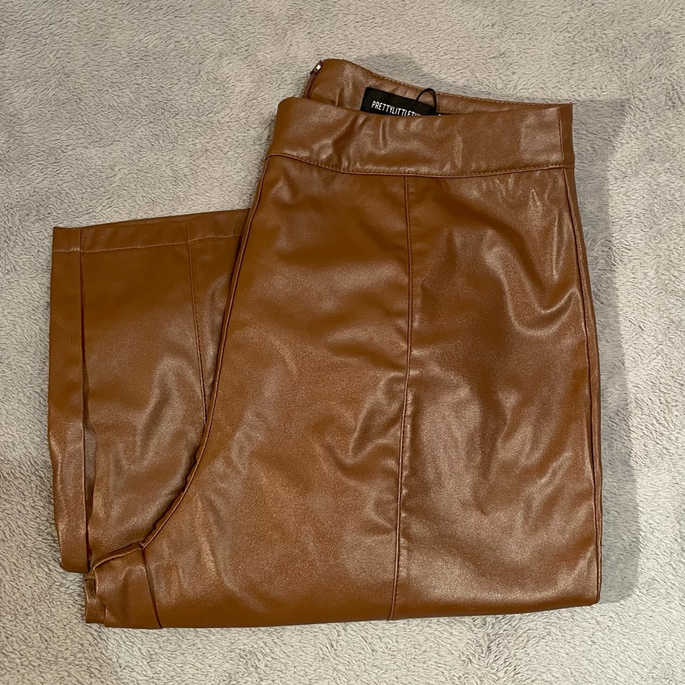 NWT Pretty Little Thing Faux Leather Leggings Uk10